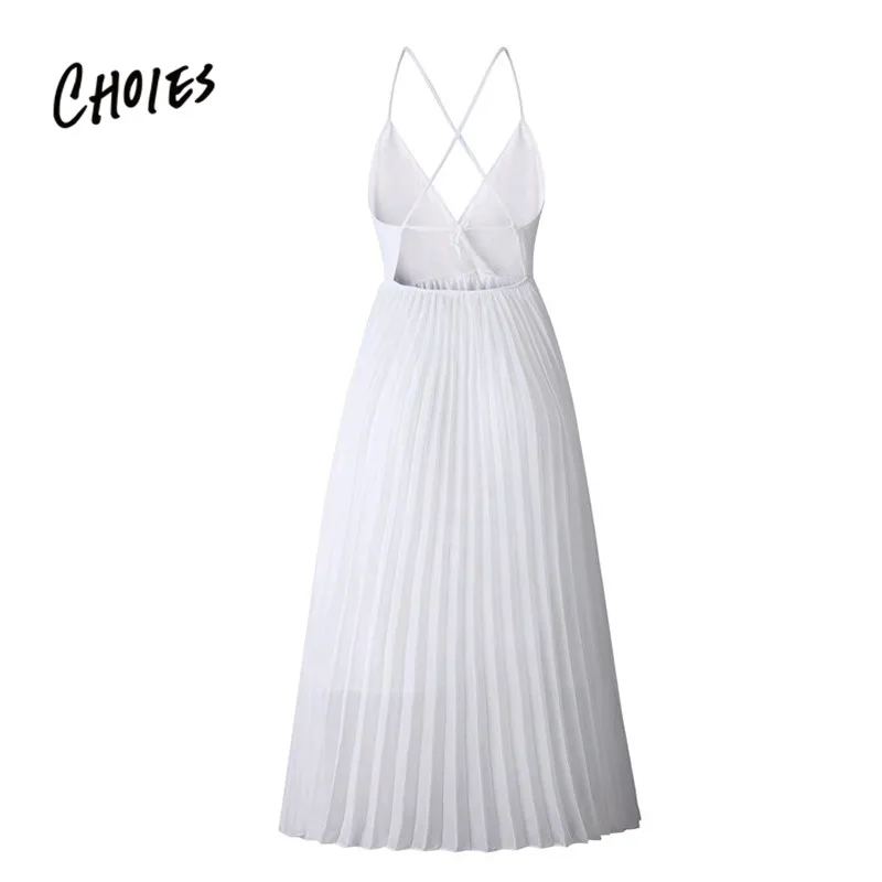 2 цвета белый/желтый v образным вырезом плиссированная открытая спагетти сорочка