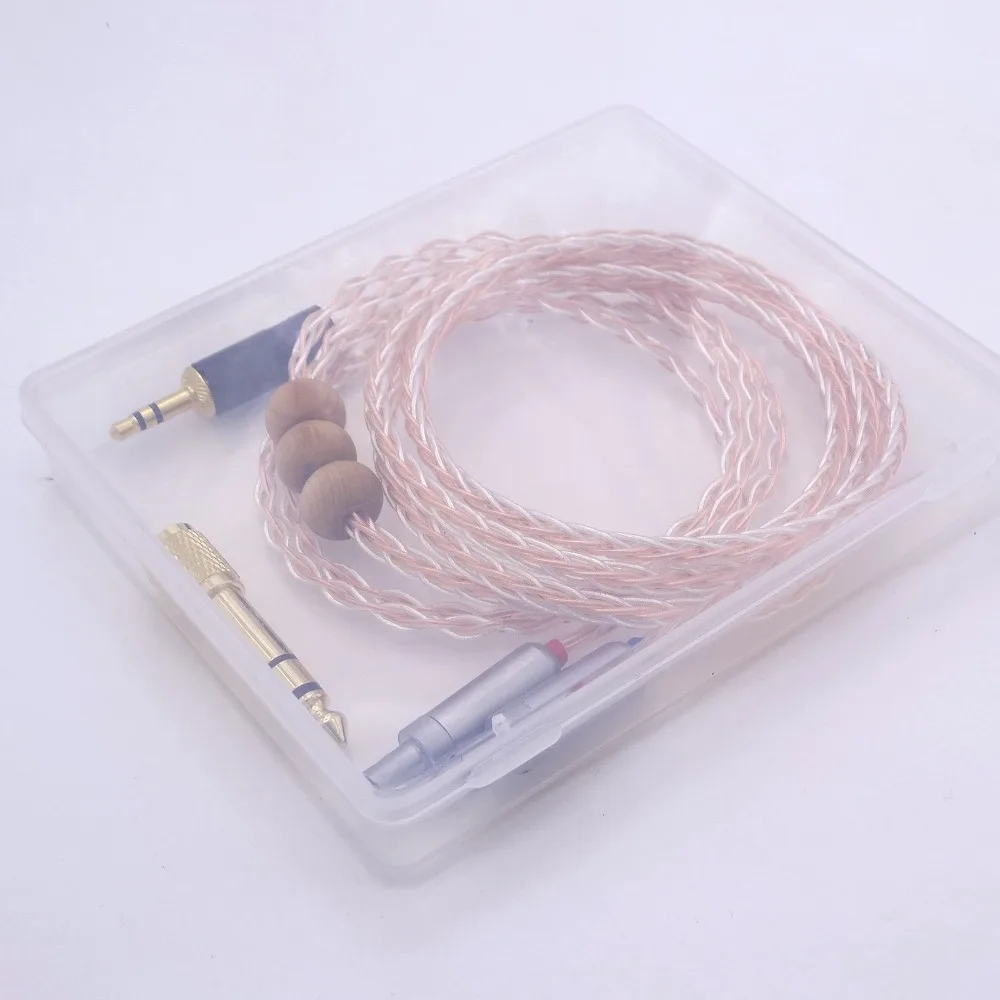 2,5 метров DIY Hi-end 5n 4+ 4 Hybrid Pcocc посеребренный кабель для наушников для SENNHEISER HD800