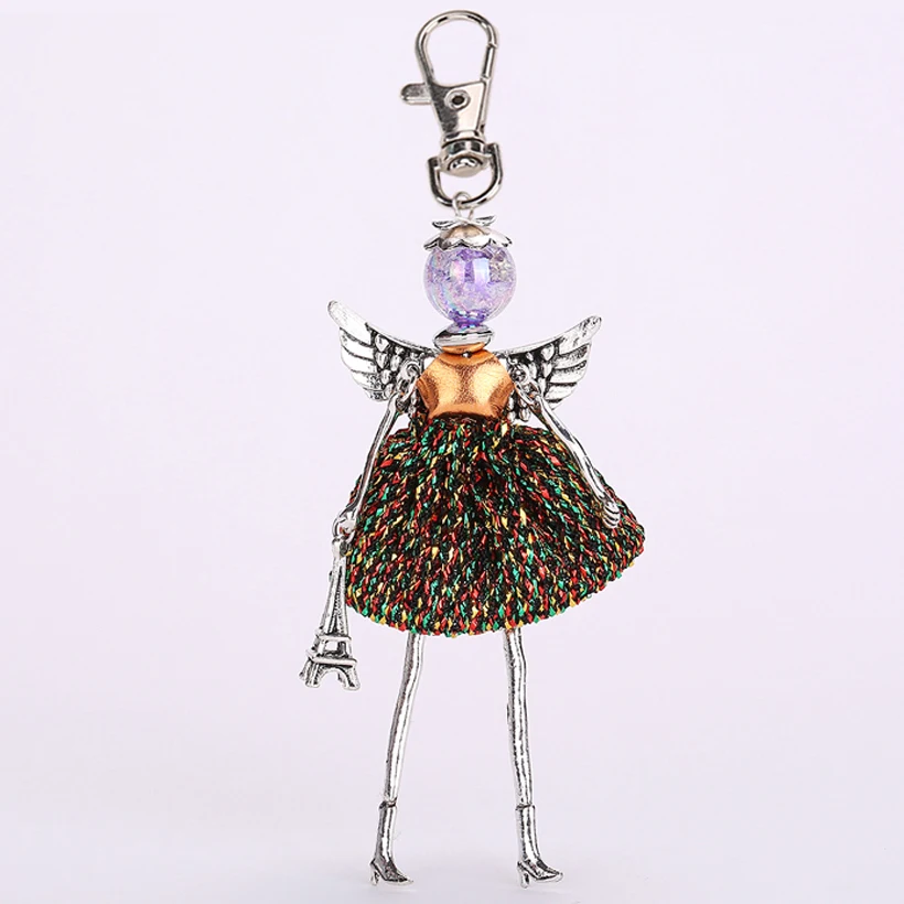 wholesale 10 pieces// YLWHJJ new angel wings handmade doll keychain cute girl fashion car pendant female jewelry free shipping | Украшения