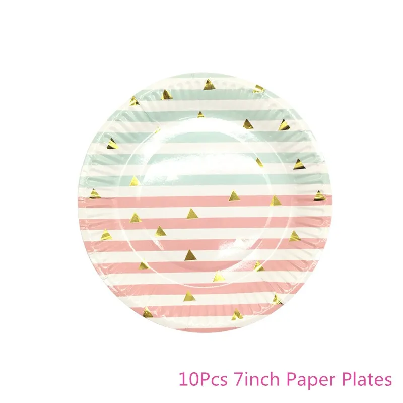 Chicinlife 10 шт. 7 дюймов бумажные тарелки с днем рождения Baby Shower Boy 1st День Свадьба