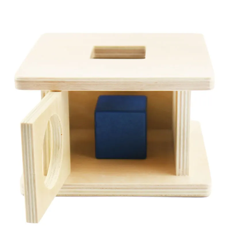 

Wooden Montessori Toys Baby Square And Box Shape Recognition Juguetes Montessori Materials Sensorial Preschool Wooden Toys B1165