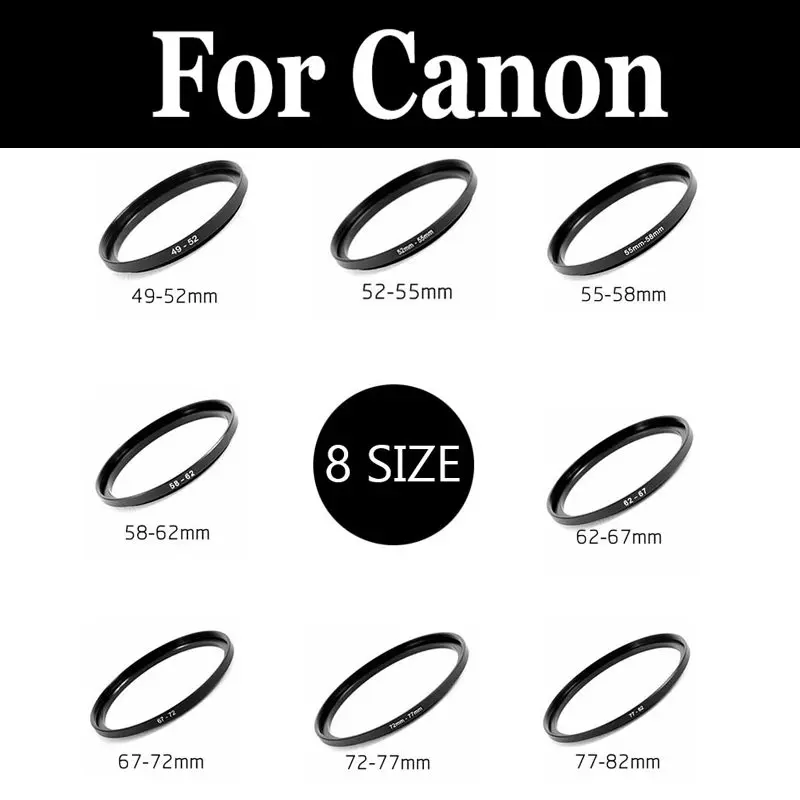 49-82mm Camera Lens Filter Step Up&ampDown Adapter Ring Set For canon DIGITAL IXUS 75 100 115 132 140 220 230 500 HS i zoom | Электроника