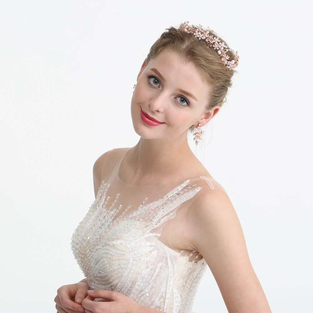 Женская свадебная повязка на голову с цветочным рисунком аксессуары для невесты