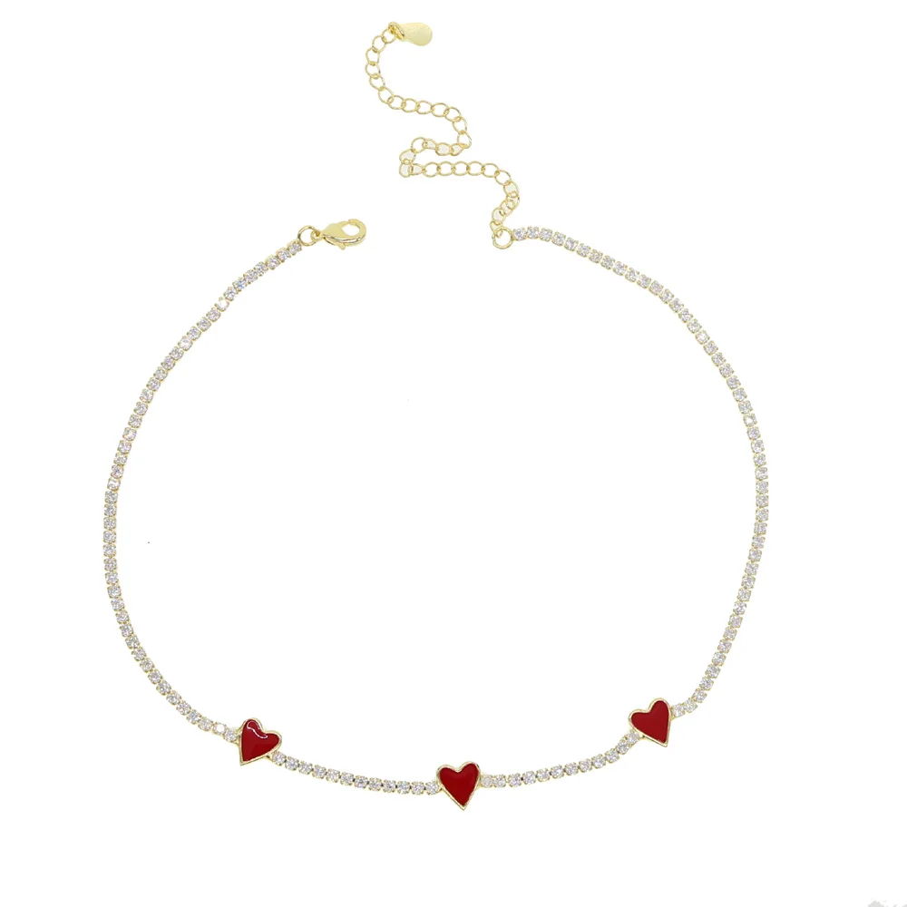 Подарок подруге на День святого Валентина красная черная белая эмаль