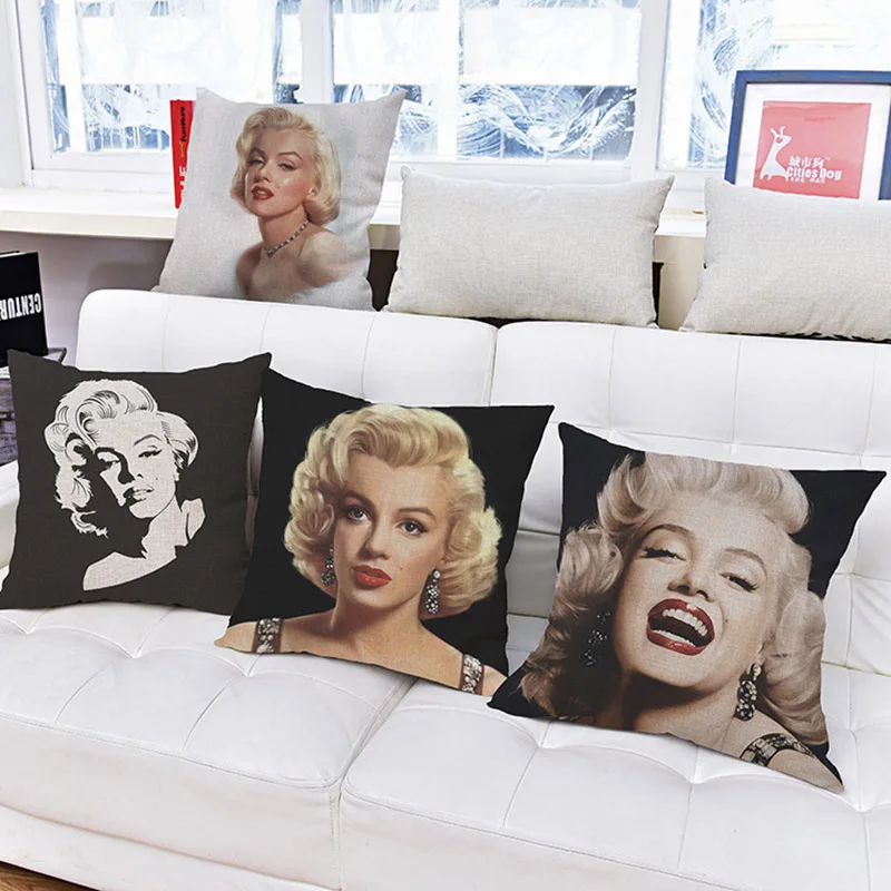 Наволочка с изображением персонажа Мэрилин Монро 45x45 см|cushion cover|decorative cushion coverspop art