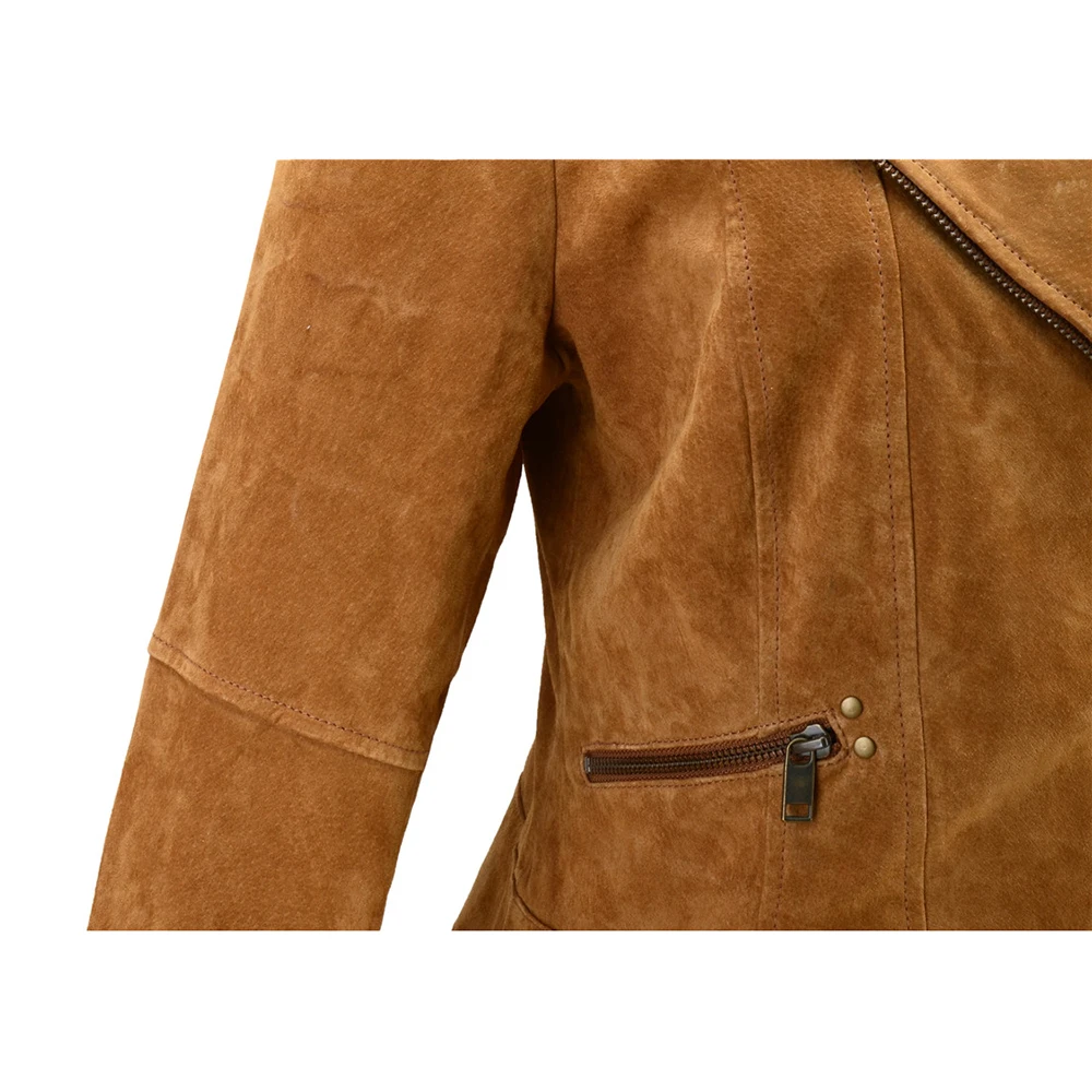 Escalier 2020 Новая модная куртка из натуральной кожи Женская на молнии цвета хаки