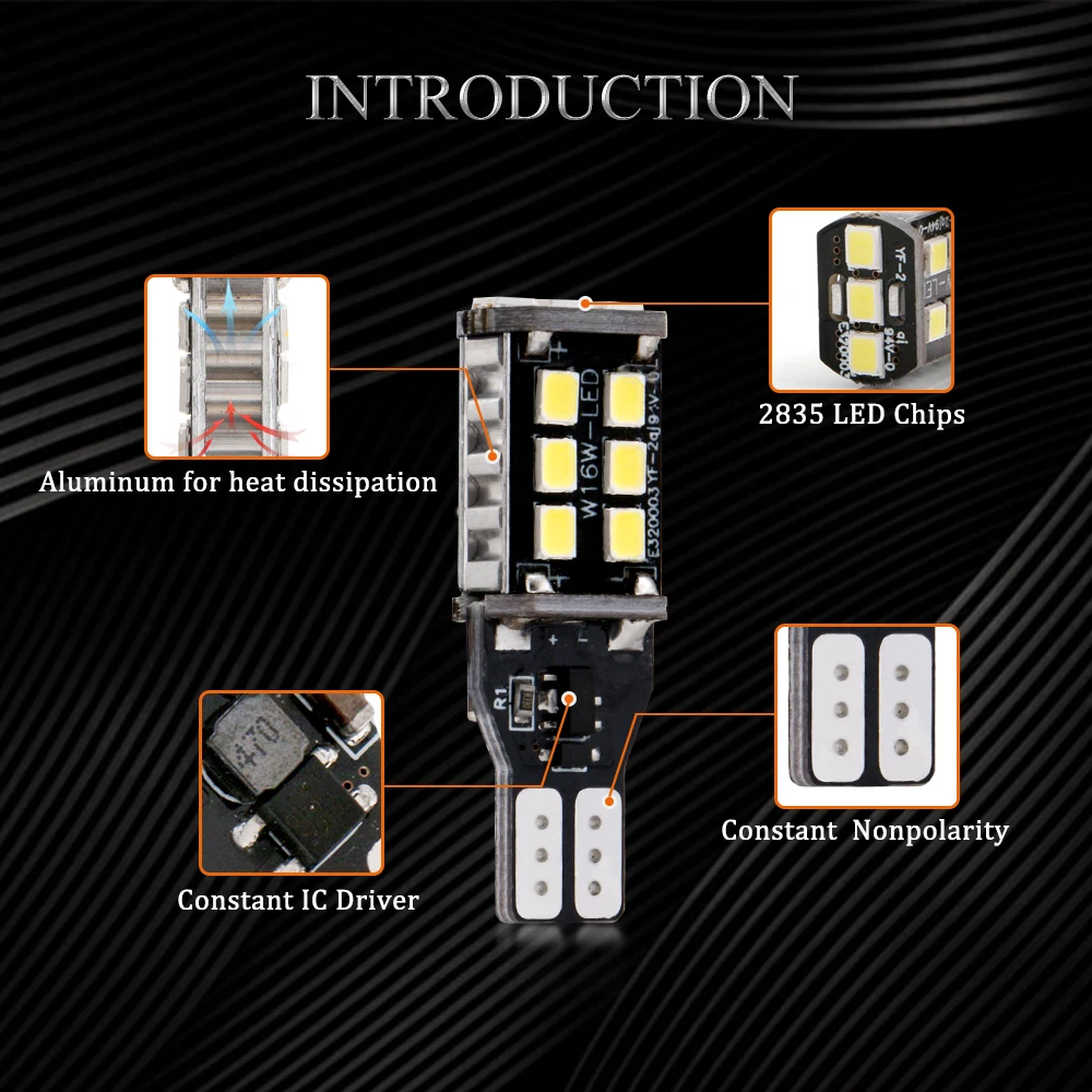 YM E-Bright 10 шт. 12 В DC T15 2835 15 SMD Светодиодные Автомобильные Лампы CANBUS без ошибок