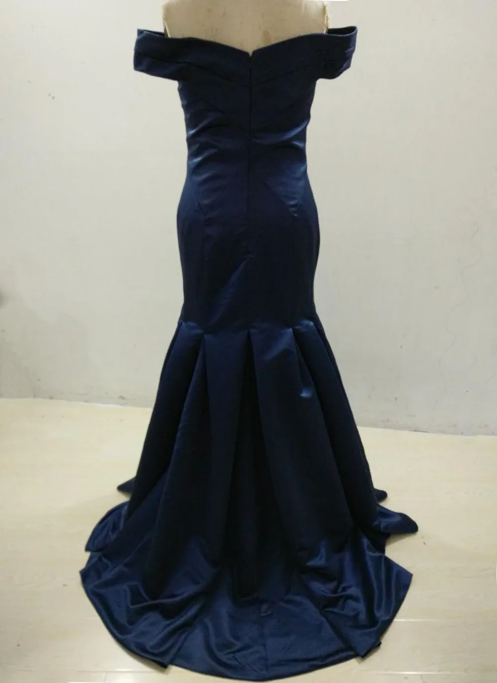 Женское вечернее платье-русалка темно-синее платье до пола с V-образным вырезом