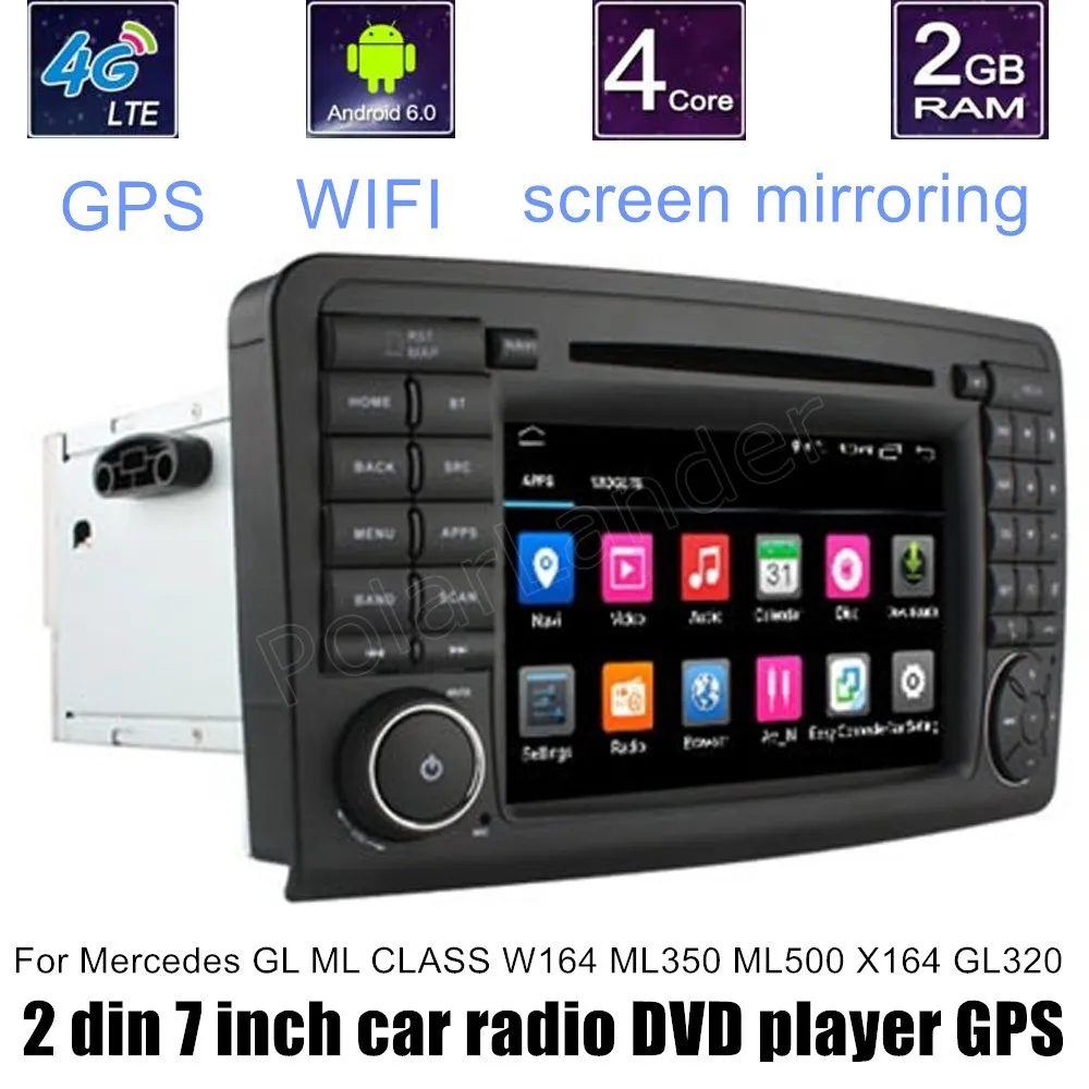 

Quad Core Android 6.0 CAR DVD Player For Mercedes BENZ GL ML CLASS W164 ML350 ML500 X164 GL320 screen mirroring