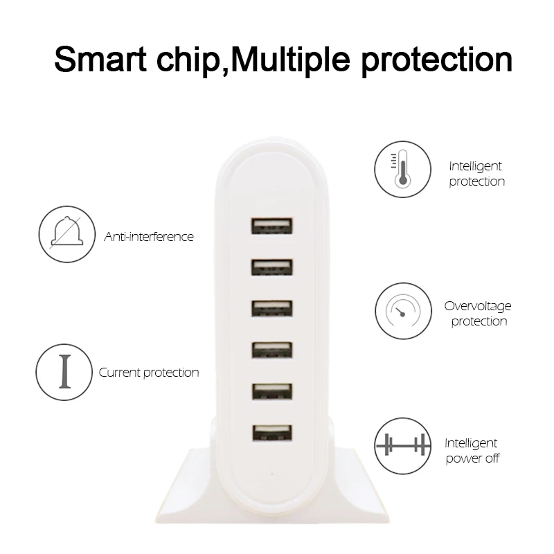 6USB Chargers 5V6A Mobile Phone Charging Socket Travel Wall Power Adapter Universal 6Ports EU UK US AU To usb Conversion socket | Мобильные
