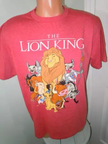 Футболка King Sm Lg Simba Scar Pumbaa с короткими рукавами из смесового хлопка|Мужские