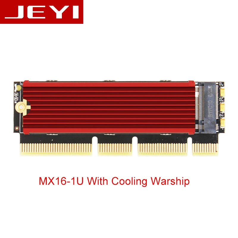 Красный JEYI MX16-1U M.2 NVMe SSD NGFF для PCI-E 3,0X4X8X16 адаптер M ключ интерфейсная карта m.2 полная скорость поддержка PCI Express 2230-2280 - Цвет: Красный