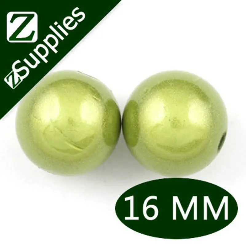 

Christmas chunky miracle beads, green yellow acrylic spacer beads 16mm fashion loose round beads