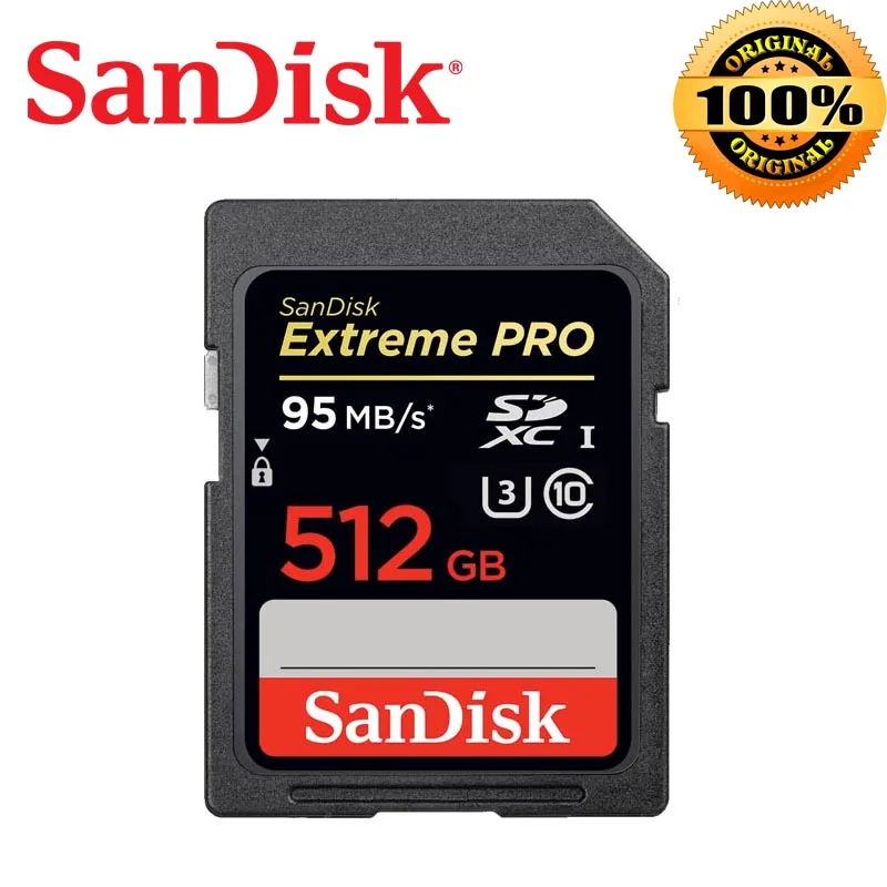 Карта памяти SanDisk 128gb Extreme Pro SDHC/SDXC, sd-карта до 95 МБ/с./с, 32 ГБ, 64 ГБ, 512 ГБ, 256 ГБ, класс 10, U3, UHS-I, 4K для DSLR камеры