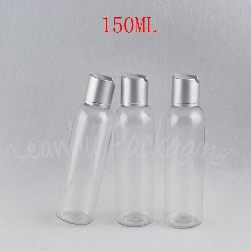 150ML Transparent Round Plastic Bottle , 150CC Shampoo / Lotion Packaging Bottle , Empty Cosmetic Container ( 40 PC/Lot )