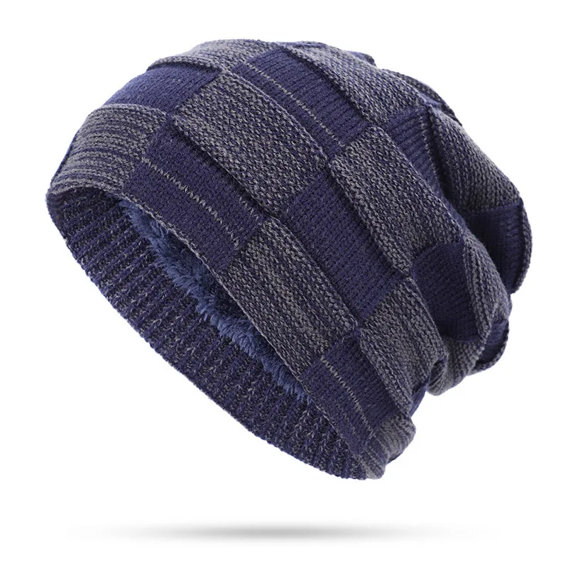 Winter Men's Knitted Cotton Warm and Comfortable New Fashion Women's Universal Ski Mask Hat Scarf Skull Cap for Men Beanies bone