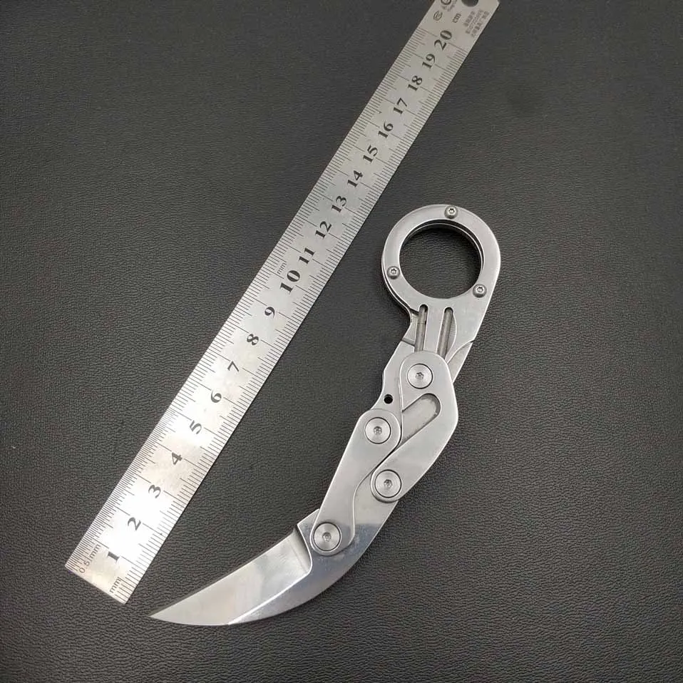 Small Silver Clip Swayboo механический складной нож Karambit CS GO коготь нож кольцо для выживания карманный портативный Зажим инструменты мини EDC Открытый инструмент - Цвет: Small Silver Clip