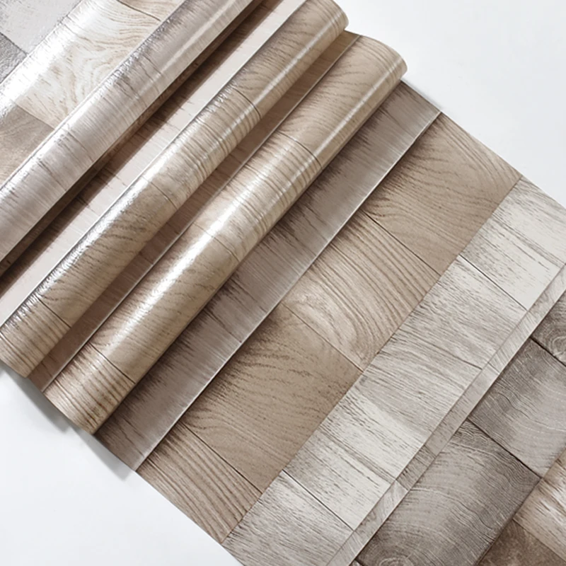 4 Colors Modern Fashion Wood PVC Wateroof Wallpaper Papel De Parede Clothing Store Milk Tea Coffee Bar Derector Wall paper Roll |