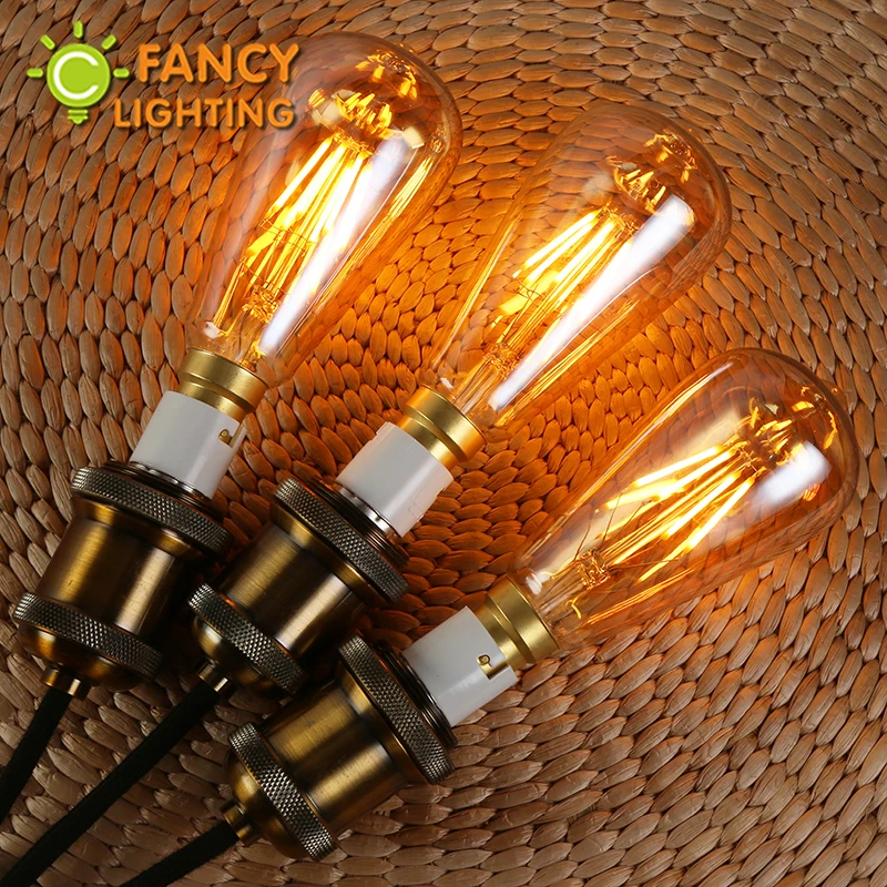 Светодиодная лампа Эдисона ST64 Золотая с регулируемой яркостью E27 110 В