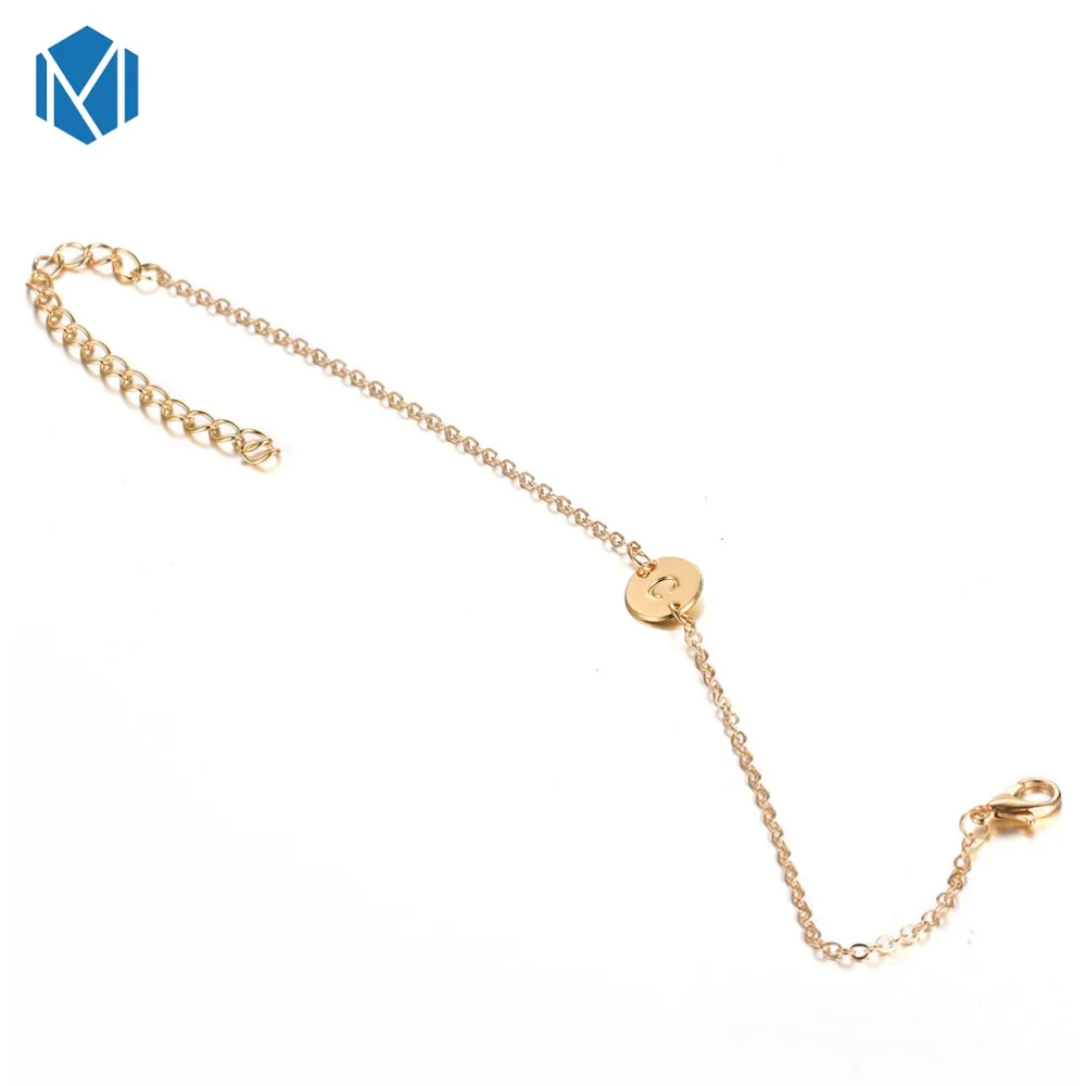 Женский браслет золотого цвета простой Регулируемый с надписью вечерние