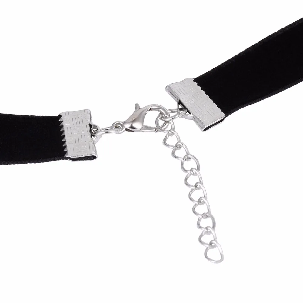 Женское бархатное ожерелье NR3665 черное с кисточками и кулонами|necklace onyx|necklace