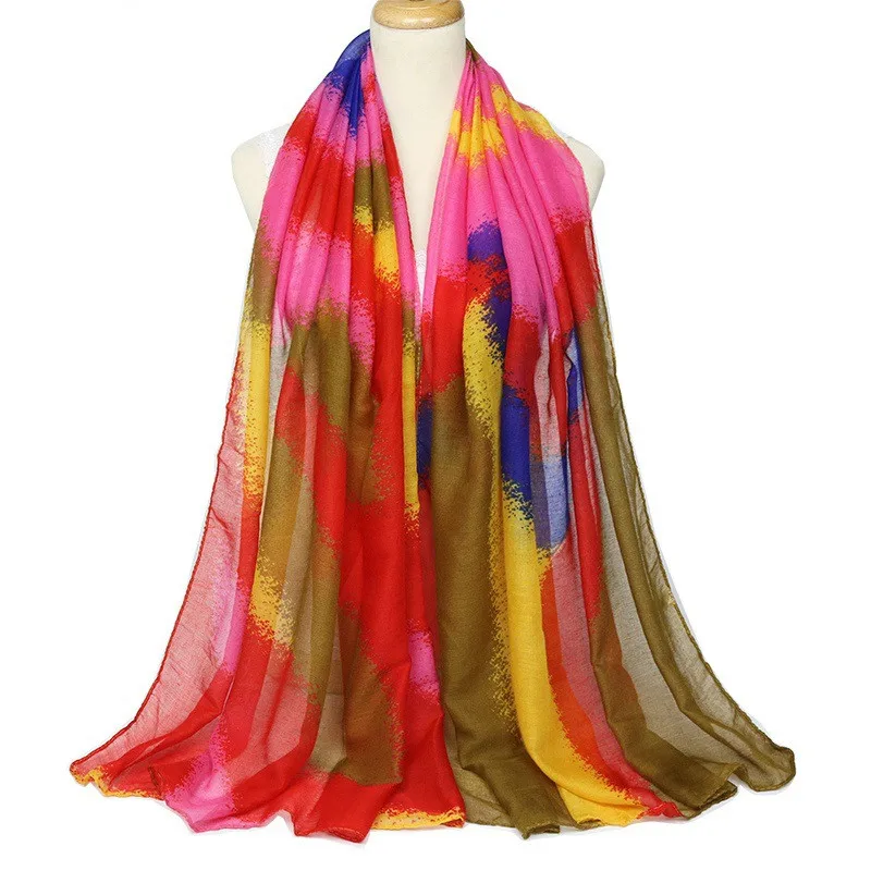 SMALLEARTH 2018 женский шарф с радужным градиентом из балийского хлопка шаль пляжное
