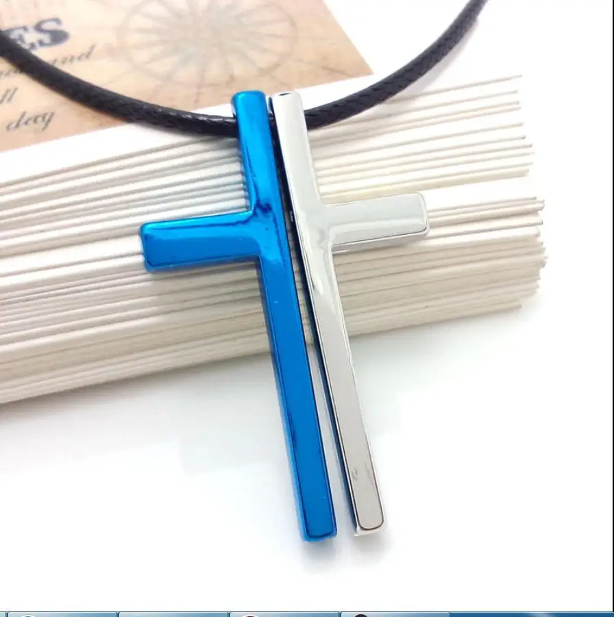 Модное ожерелье для влюбленных из титановой стали с подвеской в виде креста