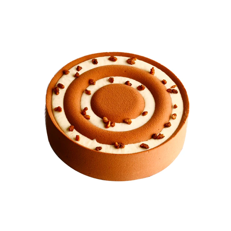 3D силиконовый вокруг Форма с принтом в виде кружков для торта прессформы выпечки