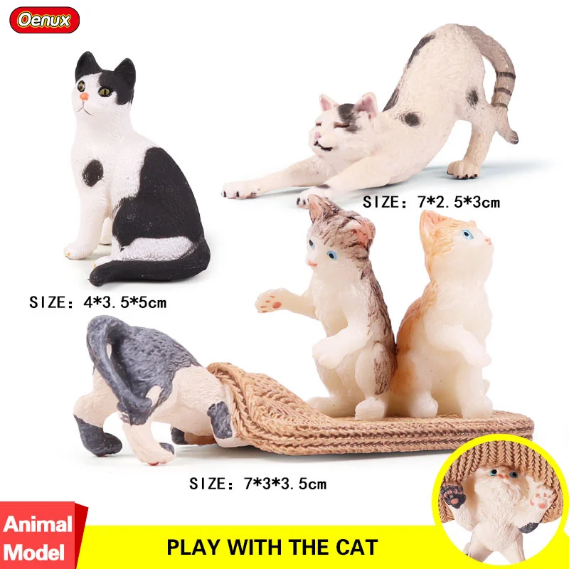 Animal 5 Oenux оригинальные животные, ПВХ Модель, фигурки для разделывания свиньи, утки, курица, гусь, лошадь, модель животного, набор игрушек для детей, подарок - Цвет: Animal 5