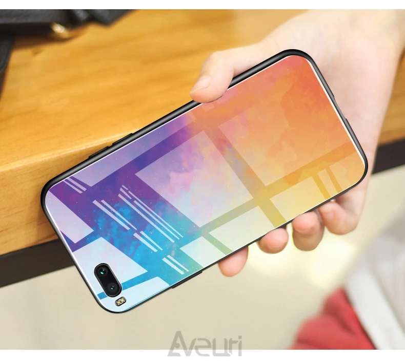 Цветной стеклянный чехол для телефона huawei P Smart Plus Y5 Y6 Y7 Prime Y9 Honor 10 Lite 7A 20 Pro 20S Play 8C