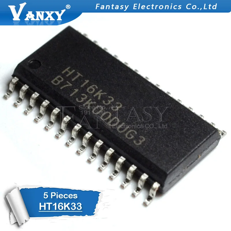 5PCS HT16K33 SOP-28 VK16K33 SOP28 16K33 SOP | Электронные компоненты и принадлежности