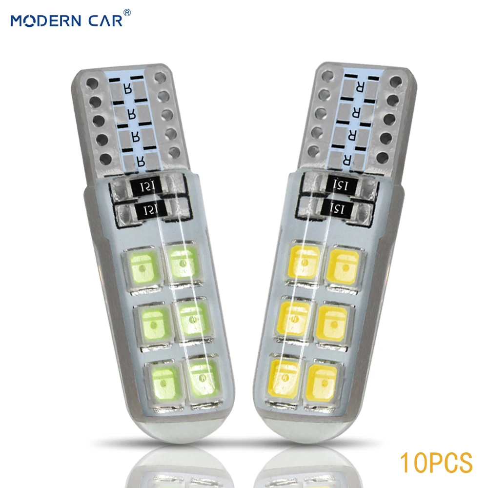 Современный автомобиль 10 шт. T10 W5W светодиодный силиконовый водонепроницаемый 194