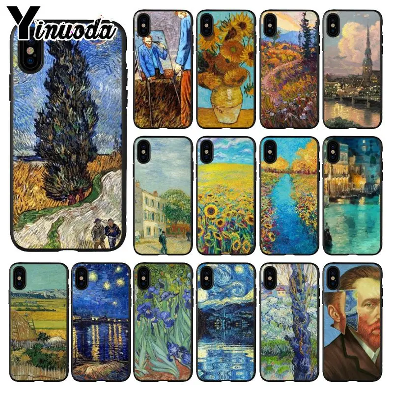Yinuoda Ван Гог Картина маслом Мягкий Силиконовый ТПУ чехол для телефона iPhone X XS MAX 6 6s