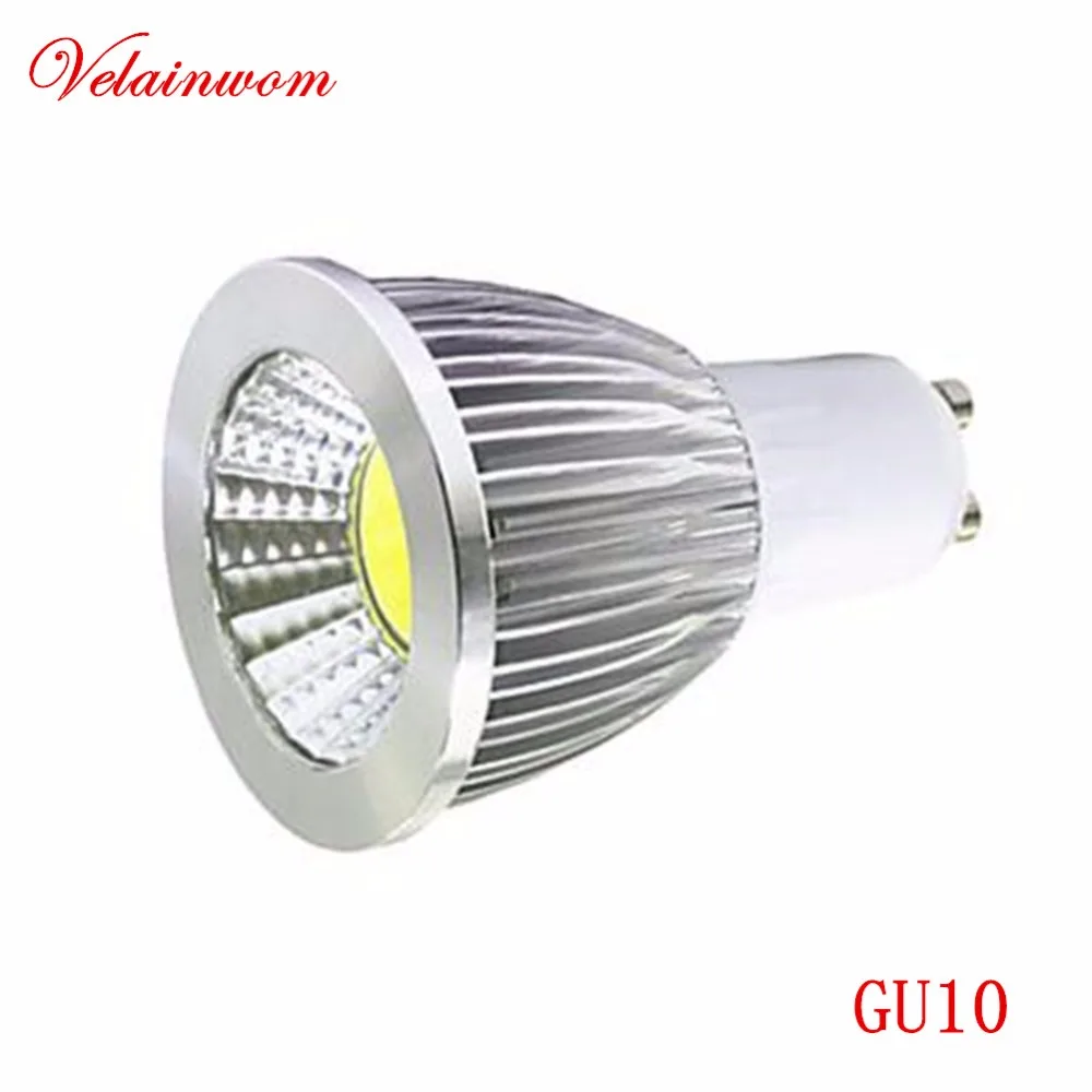 10 шт./лот GU10 COB лампочка Светодиодная лампа точечного светильника с регулируемой