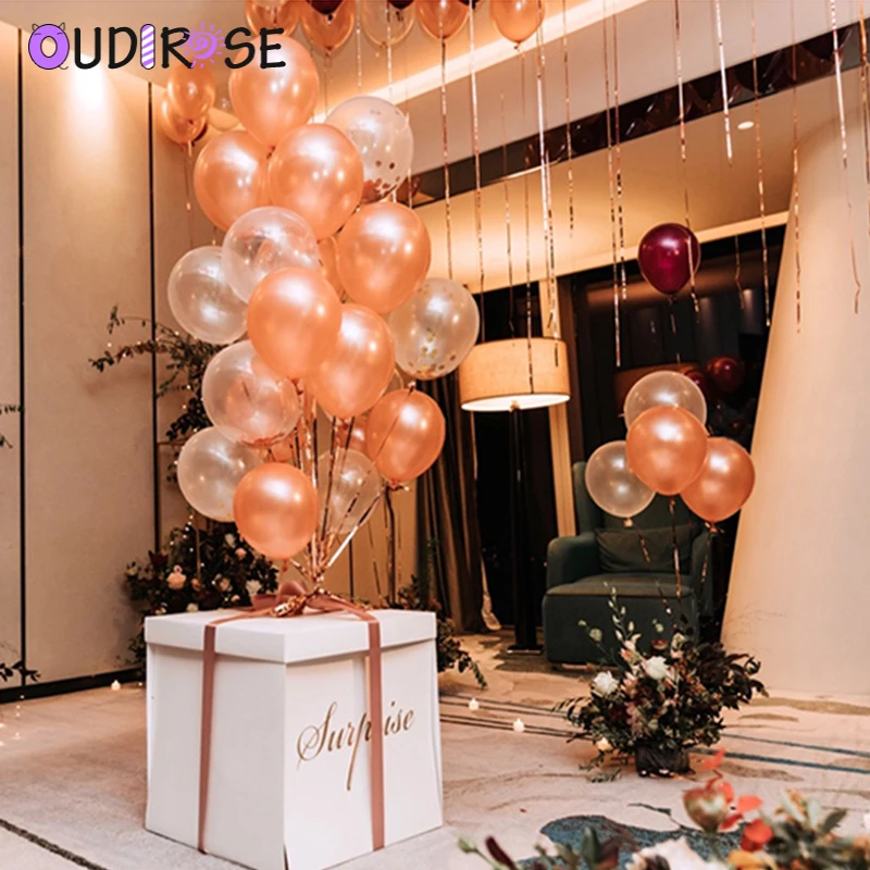 OUDIROSE 5 шт 12 дюймов конфетти блестки латексные воздушные шары Свадебные украшения