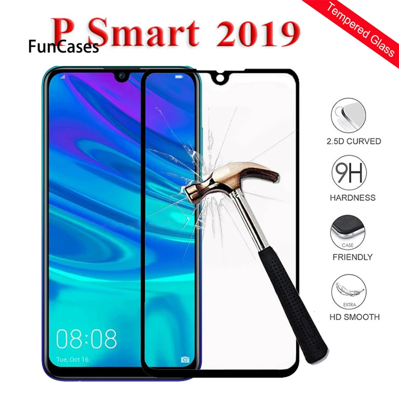 Закаленное стекло для Huawei P Smart Plus 2019 Y6 Y9 2018 Nova 4 3i 2i Honor 8X 8A защита экрана полное
