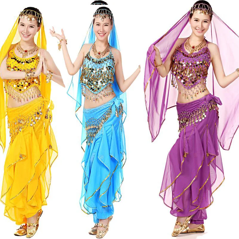 Женский костюм для танца живота из 3 предметов индийский Болливуда на Хэллоуин