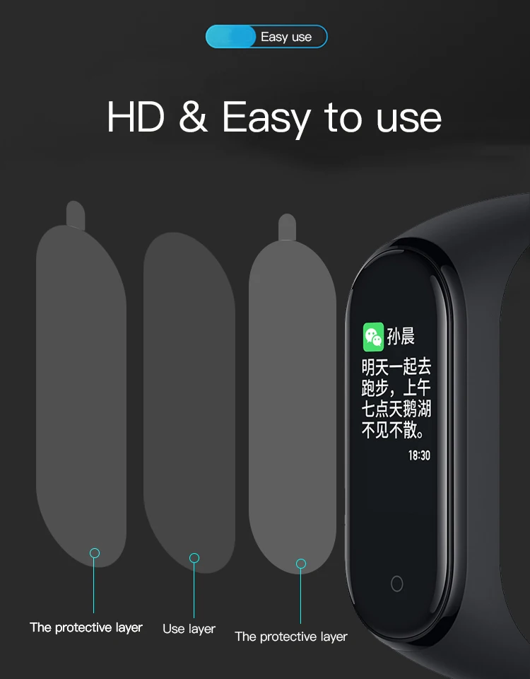 5 шт./лот, защитная пленка для экрана Xiaomi Mi Band 4 из мягкого ТПУ HD, защитная пленка на весь экран для Xiaomi Mi Band 4, умный Браслет