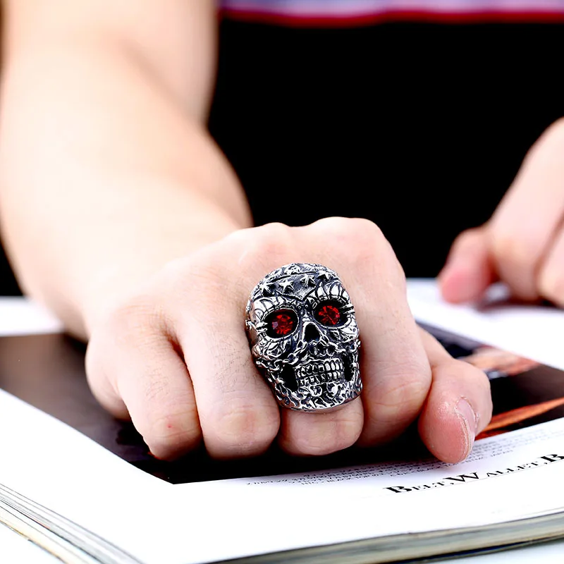 2017 new store start ring Fashion Punk jewelry 13 Skull Ring Factory Price 316L Stainless Titanium Steel Jewelry BR8 263|titanium steel jewelry|punk