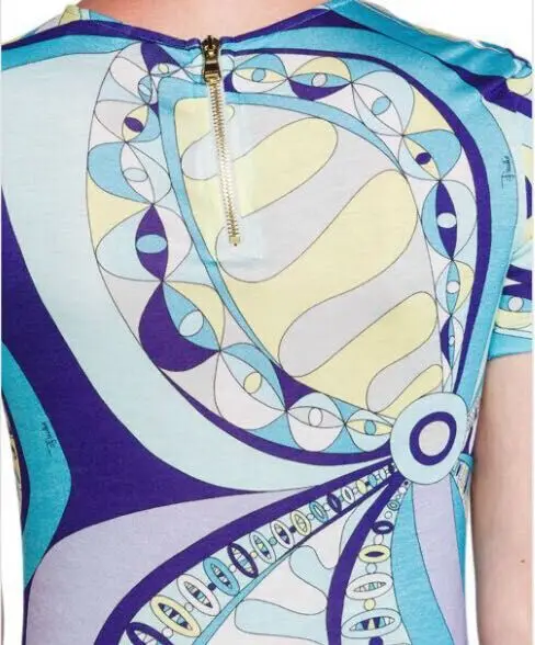 Женский топ с геометрическим принтом Повседневная футболка-футляр коротким