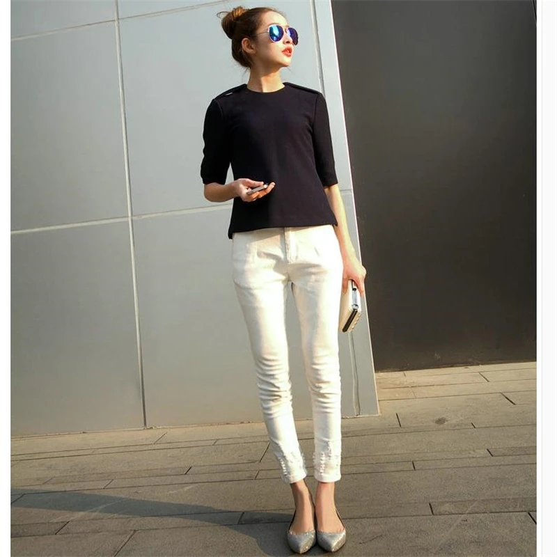 2016 г. весна лето осень стильная обувь на плоской подошве с острым носком размер 42