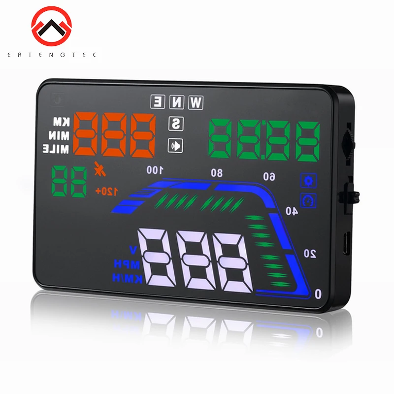 Car Head Up Display 5.5 Inch Multi Color Auto HUD GPS Speedometers Overspeed Warning Dashboard Windshield Projector | Автомобили и