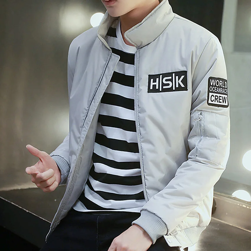 Stylein Мужчины Зимняя Куртка Бомбардировщика Пальто Повседневная Бейсбол Молния