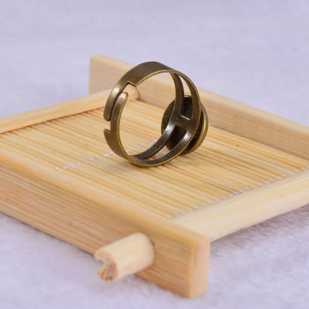 Регулируемая 10 мм круглая рамка Камея стекло кабошон кольцо основа заготовки для