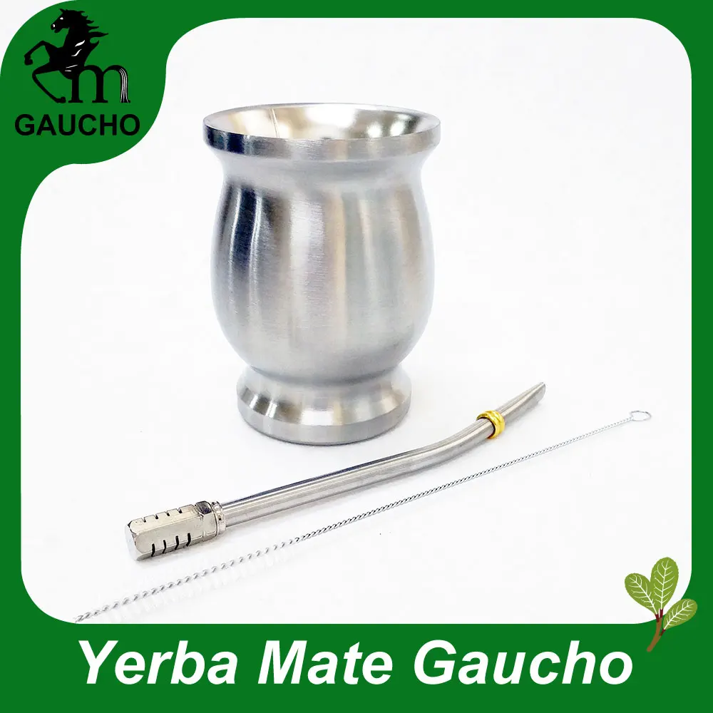 MB001-170 1 компл./лот деликатные Yerba мате Калабаш тыквы наборы из нержавеющей стали двойная стена с трубка для травяного чая мате и щетка для чистки - Цвет: MB001-170