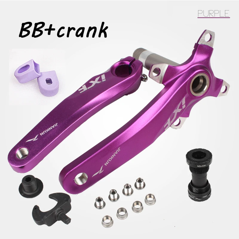 Crank-BB Purple IXF 104 BCD CNC Untralight Crank Arm 170 мм MTB/дорожный велосипедный шатун с BB крышка шатуна для велосипеда Аксессуары для велосипеда - Цвет: Crank-BB Purple
