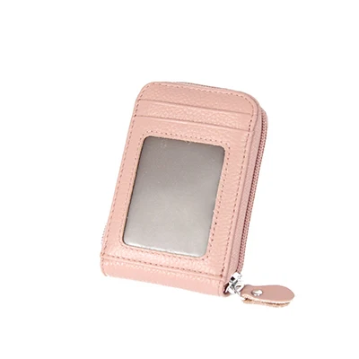 pink card holder Kweco Vader Марка карты обложка мини кошелек anti-theft кисть кредитной карты визитница из натуральной кожи держателя карты порте Carte - Цвет: pink card holder