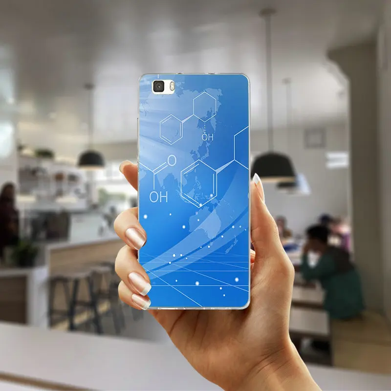 Научная химия Дизайн Мягкие силиконовые чехлы из ТПУ для телефонов huawei P8 P9 P10