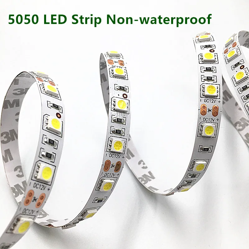 100 м/лот LED 5050 Гибкая полоса света 60LED/m 12В не водонепроницаемый 5 м/рулон RGB холодный