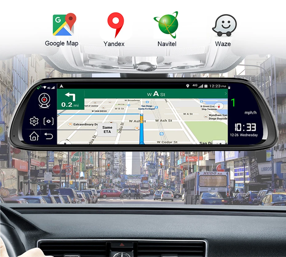4G Android 8,1 Автомобильный видеорегистратор 10 дюймов сенсорный экран Смарт gps навигатор потоковая медиа приборная панель ADAS Bluetooth Wifi Dashcam